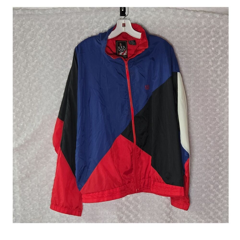 USA Olympics Official Licensed Jacket L Blue Red Black White Men's L